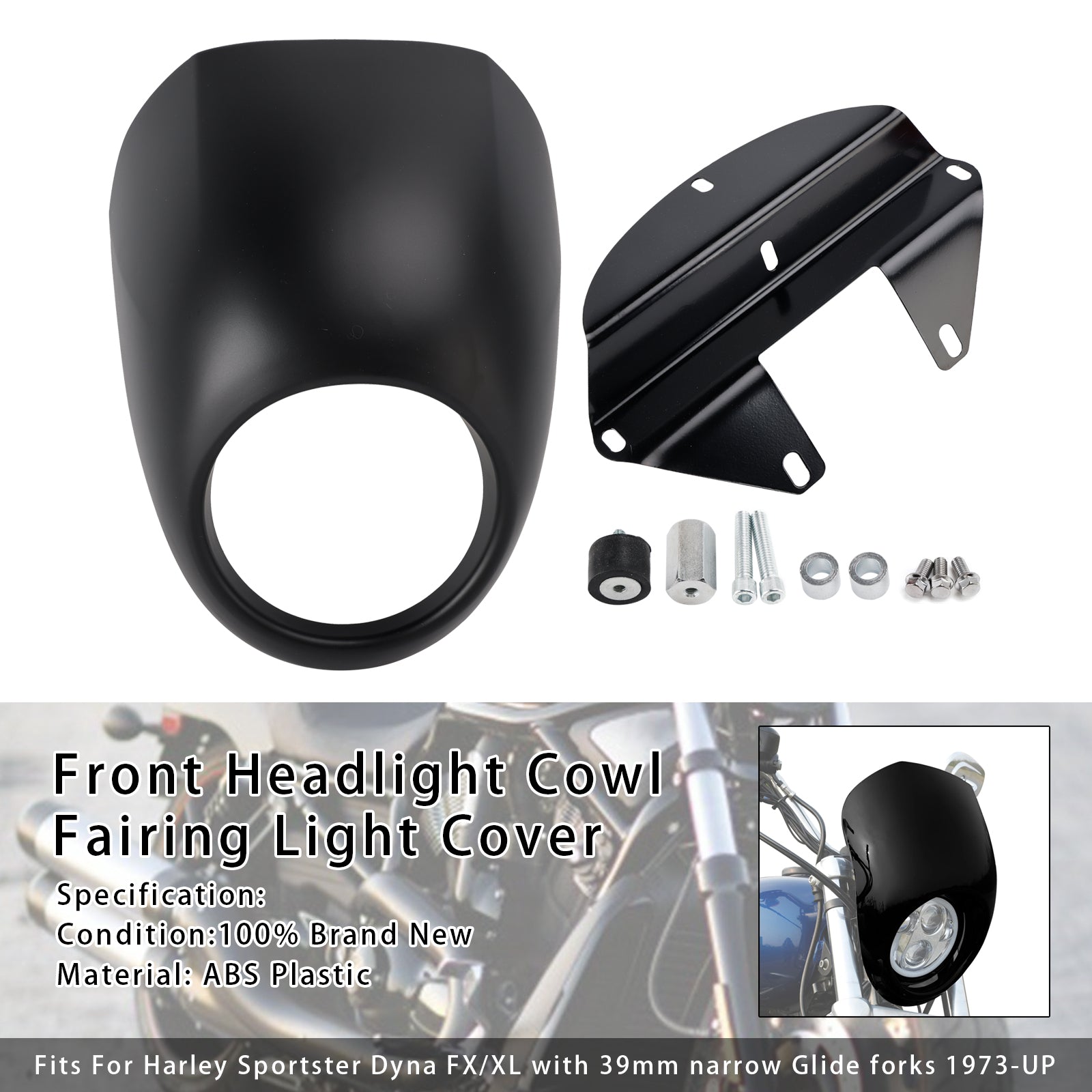 1973 and Later Sportster XL FX Dyna 883 1200 Headlight Light Fairing Shield