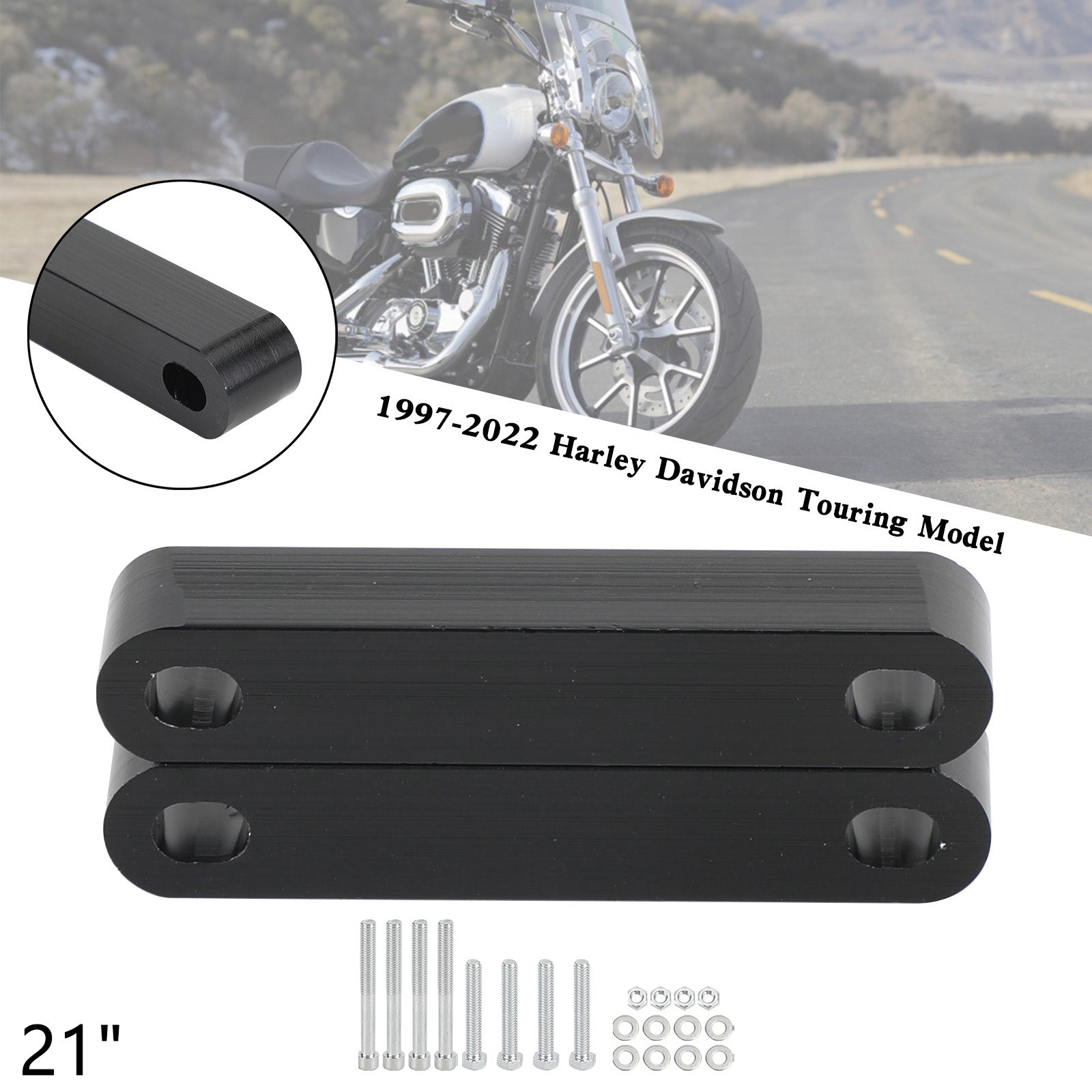 19 21 23 Inch Front Fender Spacer Kit Compatible with 1997-2022 Touring Electra Street Glide Road