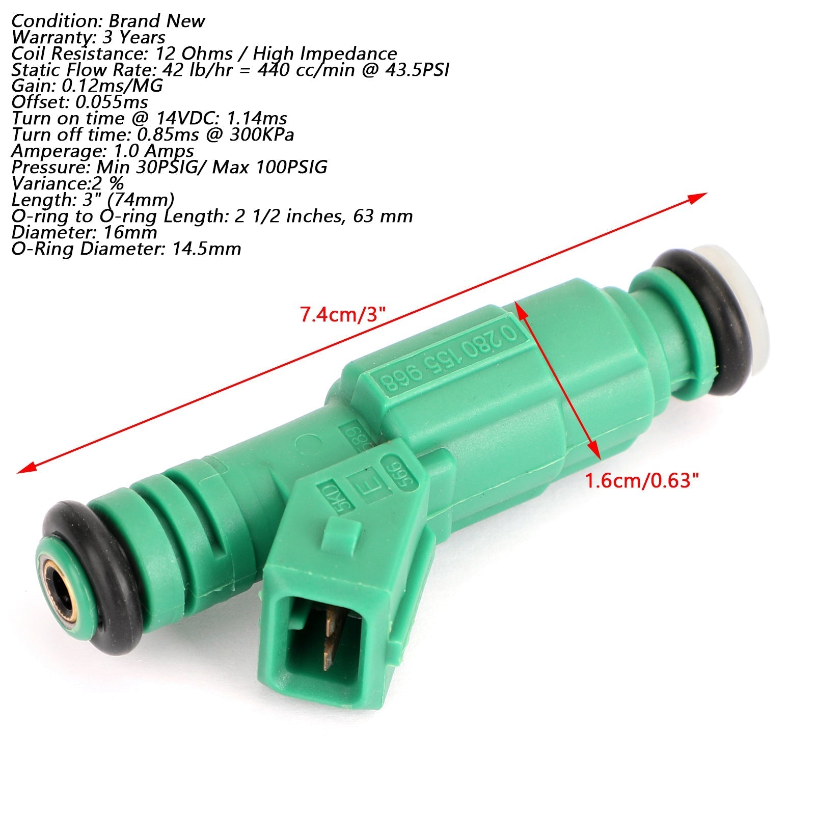 1 Pack Fuel Injector for Chevrolet Ford Holden Commodore FJ878 0280155968 Generic Part
