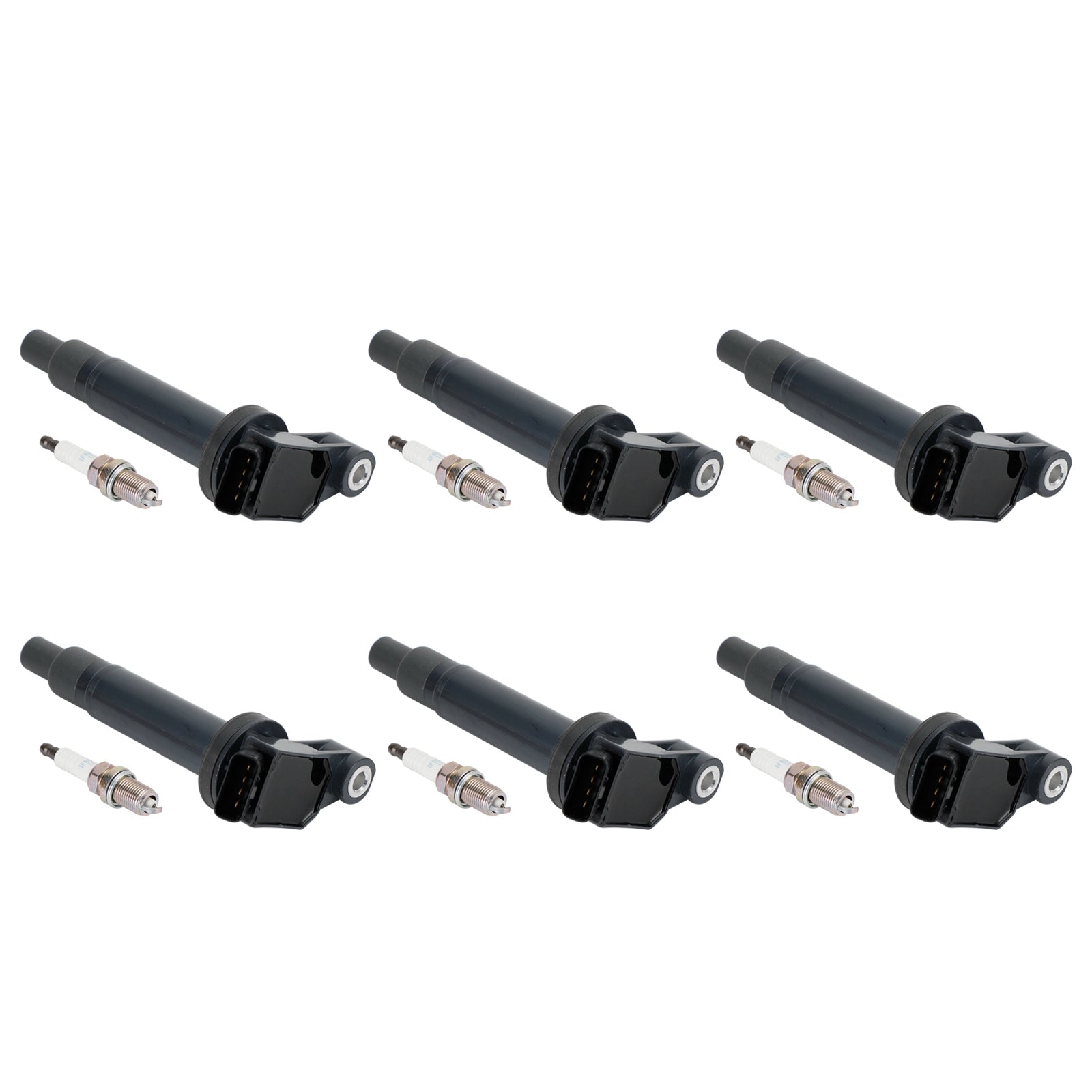 Toyota Sienna 2001 2002 2003 2004 2005 2006 3.3L V6 6-Pack Ignition Coils with Spark Plugs 90919-02234