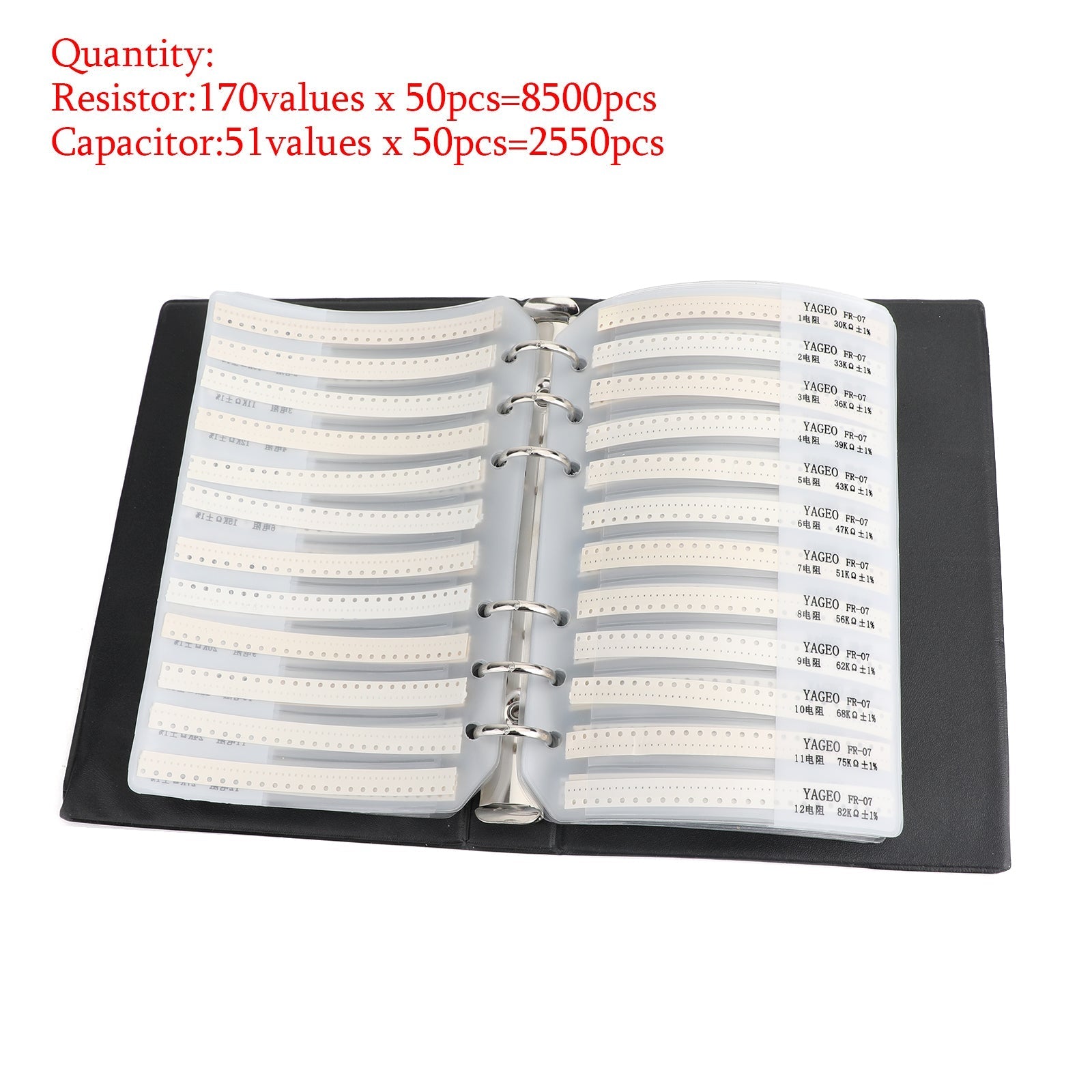 170 Values 1% SMD Resistor Capacitor Assortment 0201 0402 0603 0805 1206 Sample Collection
