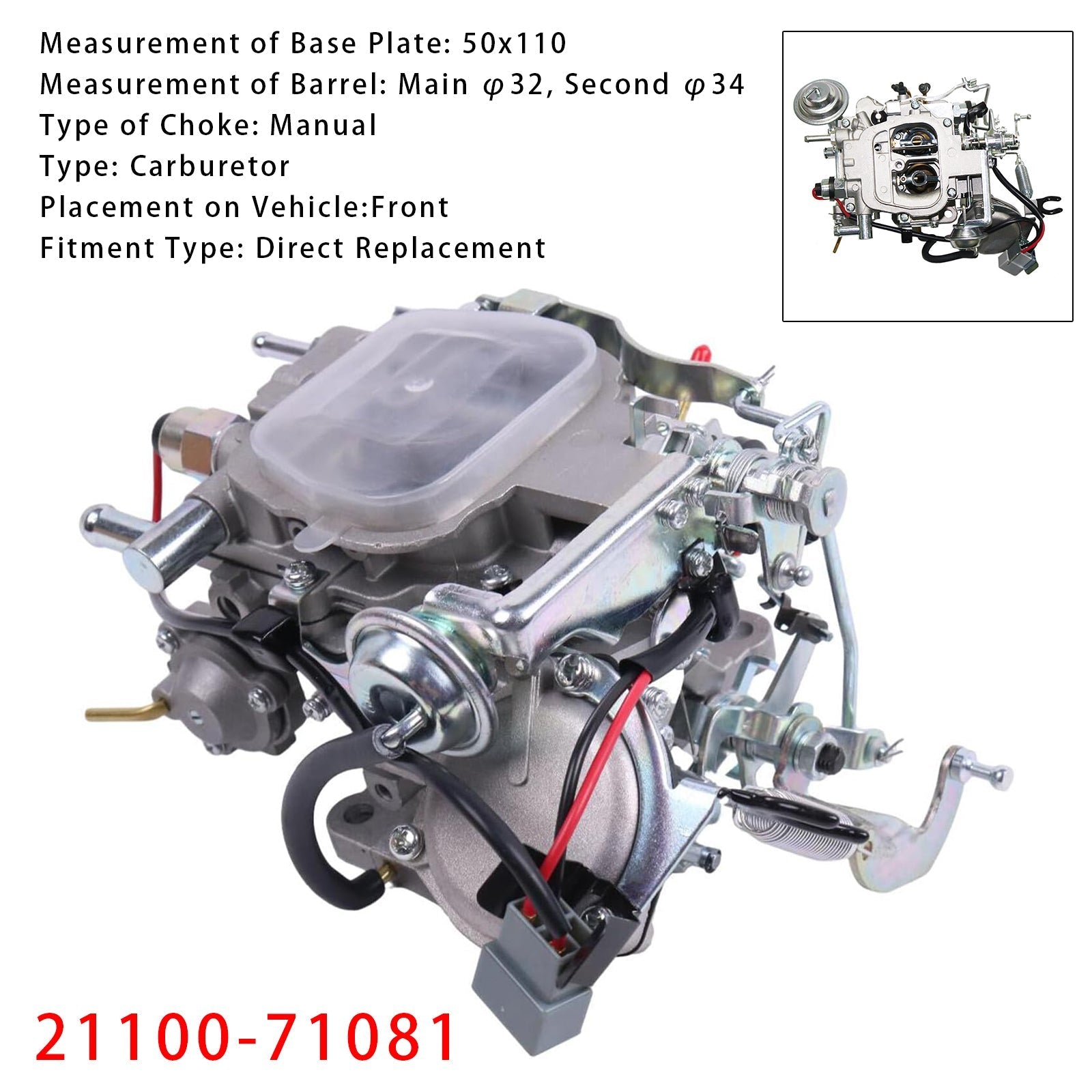 Toyota HILUX 1983-1998 Carb Assembly 21100-71081