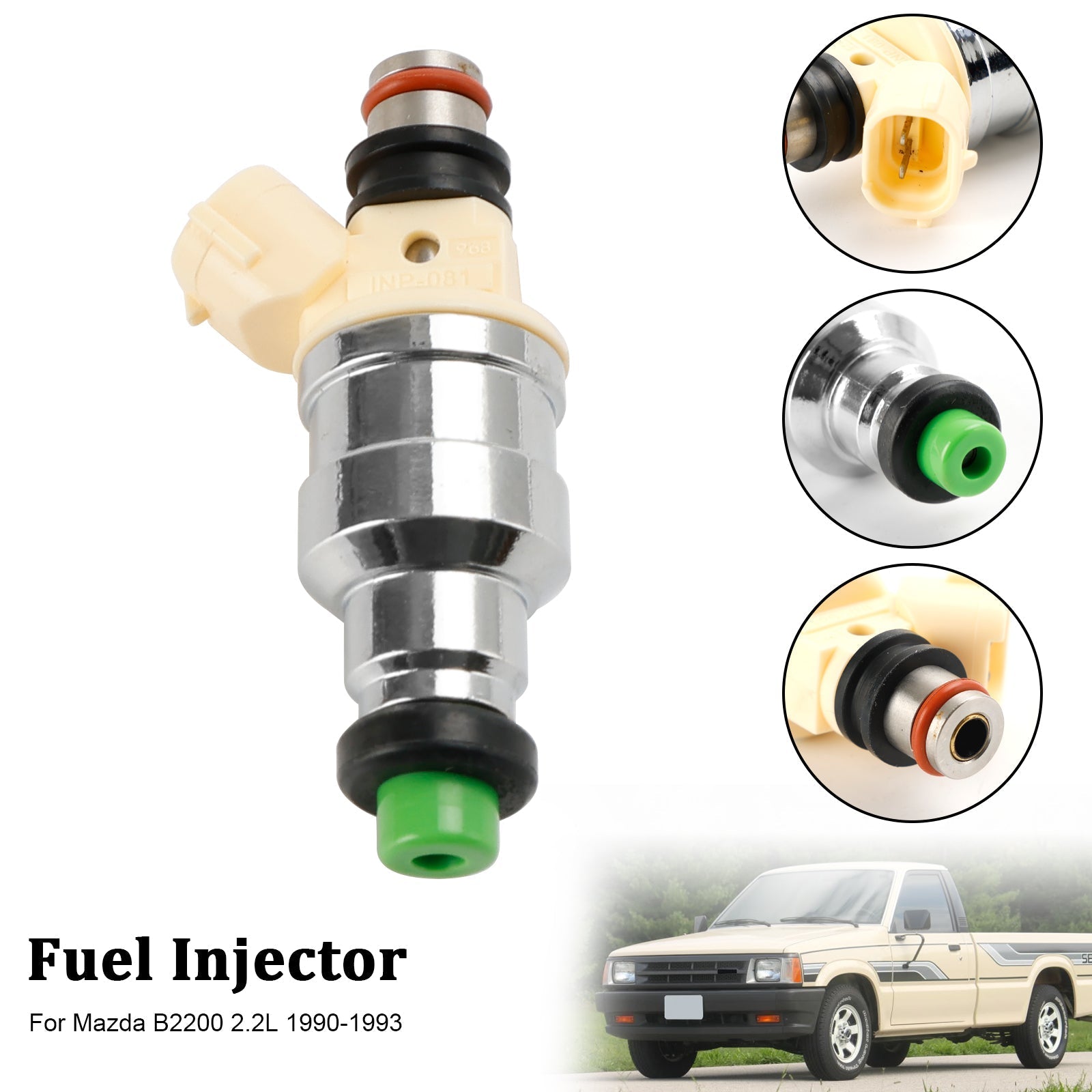 Single Fuel Injector INP-081 Compatible with 1990-1993 Mazda B2200 2.2L F2G8-13-250