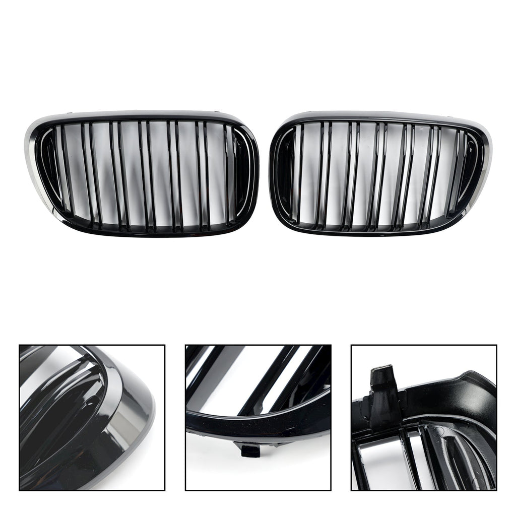 Black 2-Slat Front Kidney Grille for BMW 7 Series G11 Pre-Facelift Sedan 2015-2019