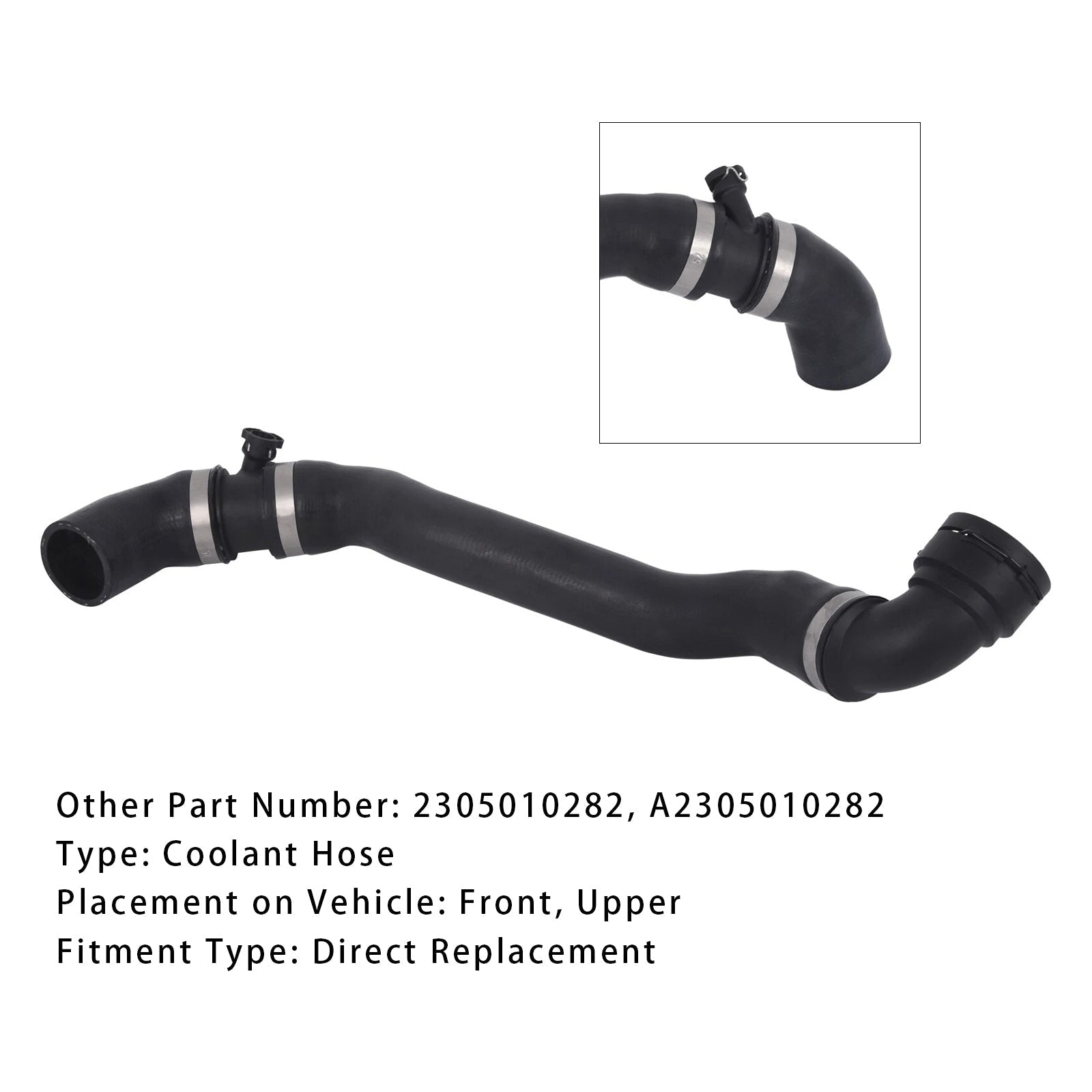 Upper Coolant Hose Radiator for 1994-2006 Mercedes-Benz SL500 2305010282