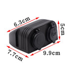 12V/24V Dual Socket Cigarette Lighter Charger Panel with 2 Hole Installation for Vehicles and Marine Use
