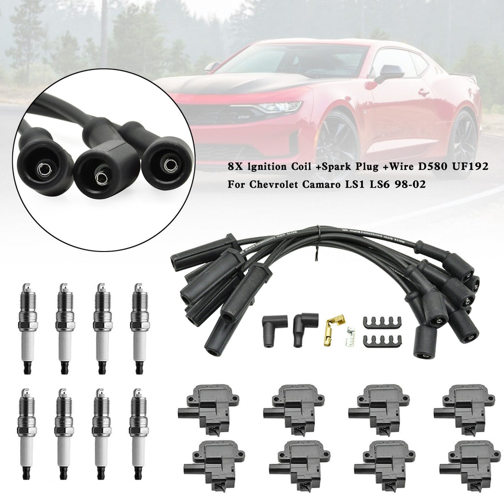 2001-2003 Workhorse P32 W20 W22 8.1L V8 Ignition Coil Spark Plug Wire Set D580 UF192