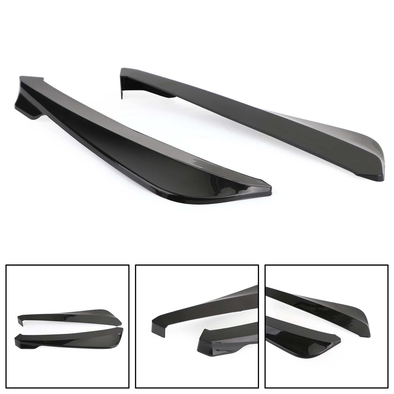 19 Inch Generic Rear Bumper Splitter Canard Diffuser Fin Spoiler Lip Valence Gloss Black