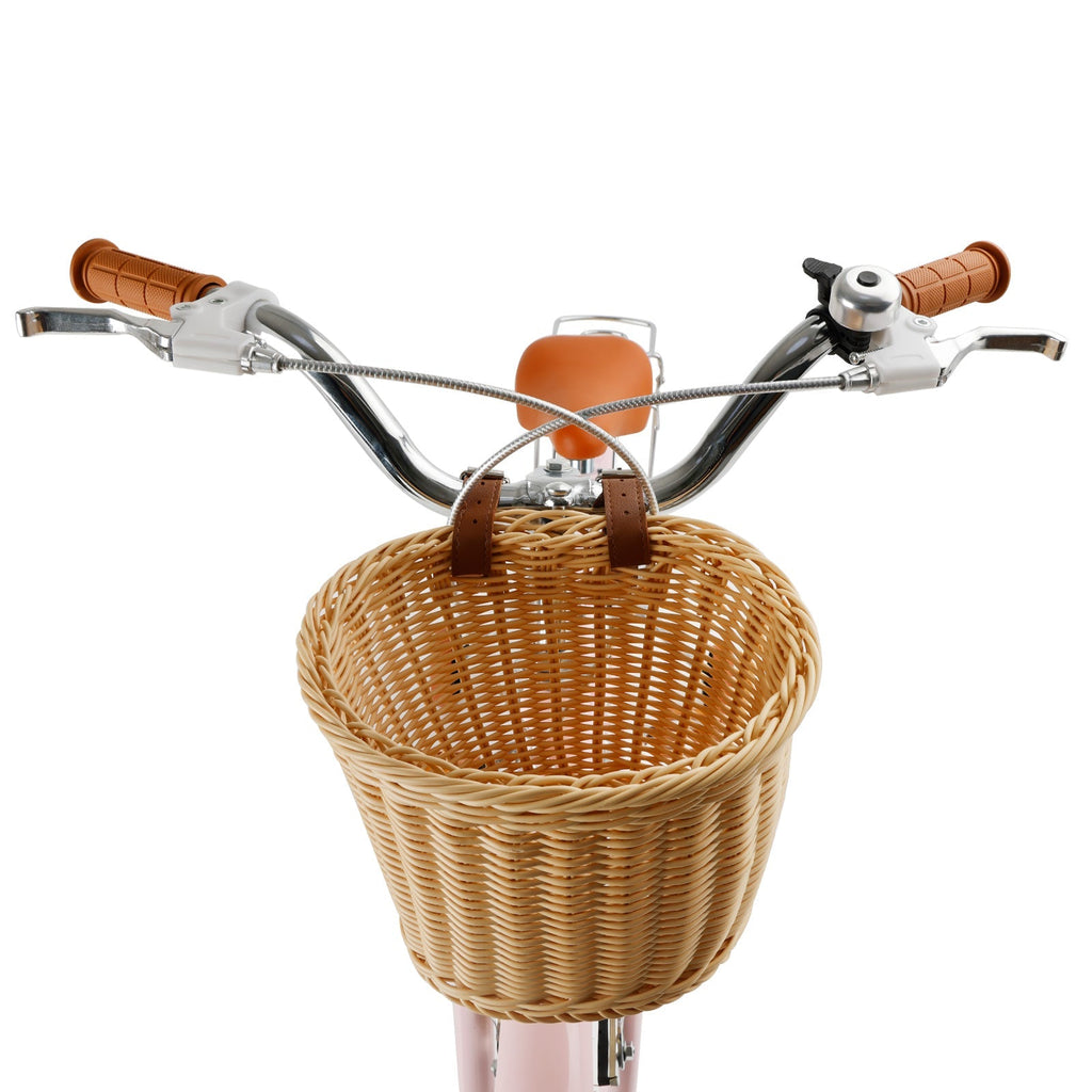 18 Inch Children's Bike with Basket Suitable for Ages 7-9 Boys and Girls