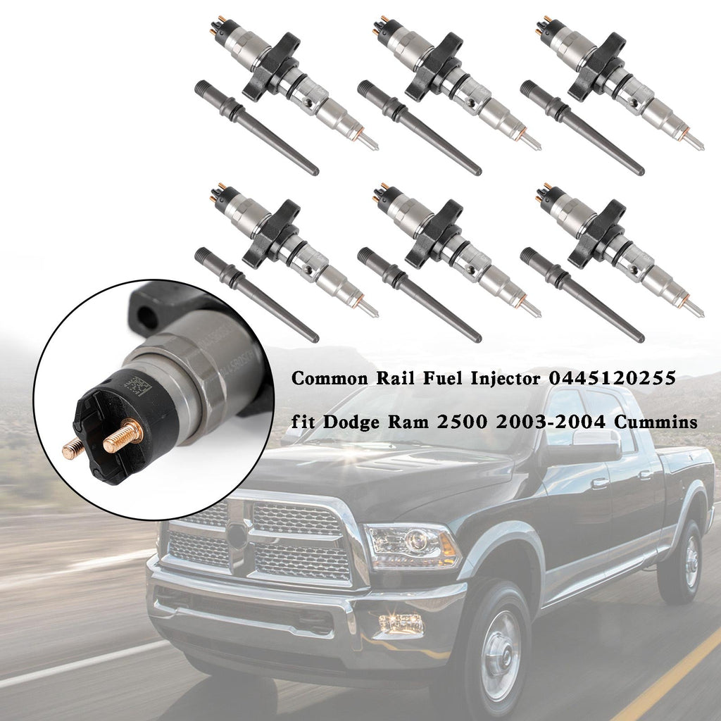 1PCS/6PCS Common Rail Diesel Fuel Injector 0445120255 Compatible with 2003-2004 Dodge Ram 2500 3500 5.9L Early Build