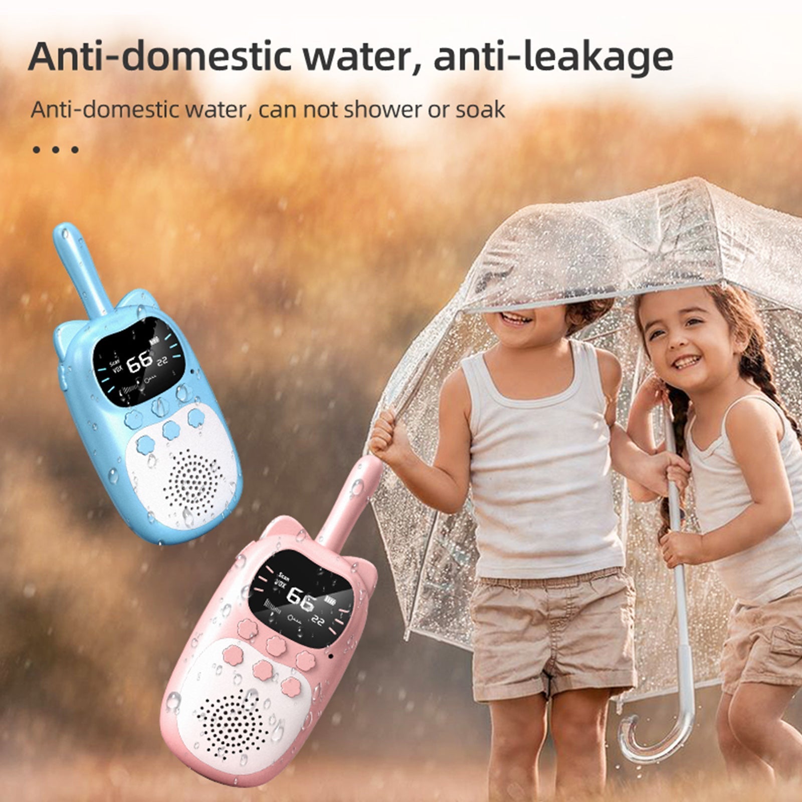 2 Pack Children's 22 Channel Two Way Walkie Talkies with 3 KM Handheld Radio Range
