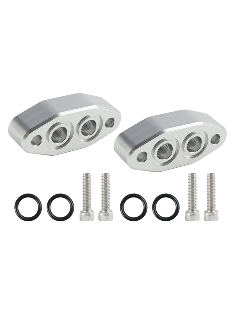 2 Pack LS1 LS2 LS3 LSX Oil Cooler Sandwich Plate -6AN ORB Inlet Outlet Adapter