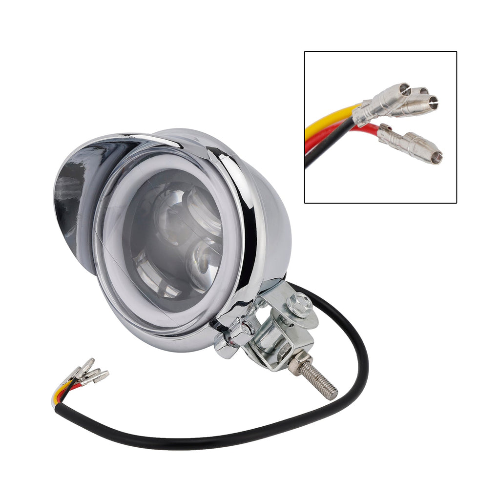 Chrome Motorcycle Universal Headlight Lamp 62 with Color Switch Spotlight