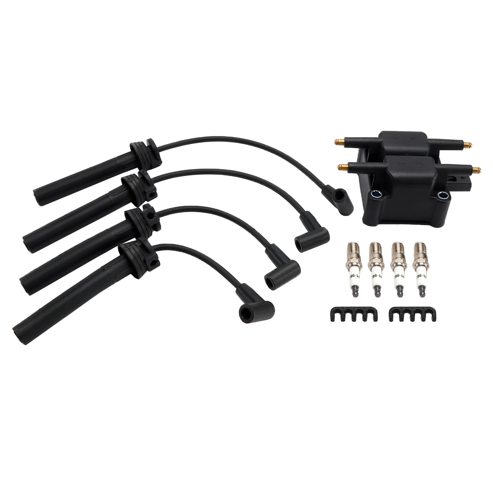 2002-2005 JEEP LIBERTY Ignition Coil Pack Spark Plug Wire Set UF189 UF403 UF410