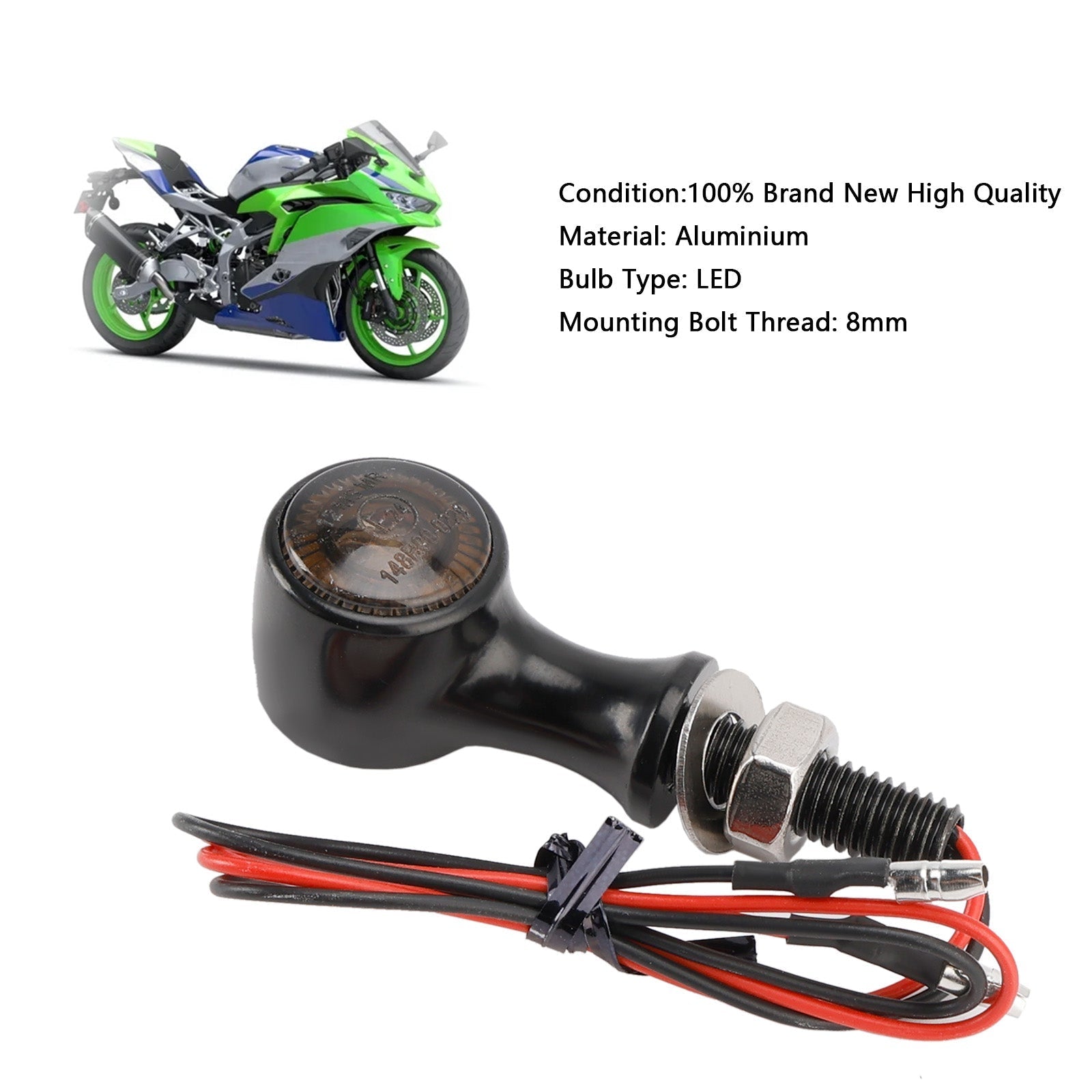 12V Universal Motorcycle LED Turn Signal Light 8mm for Suzuki
