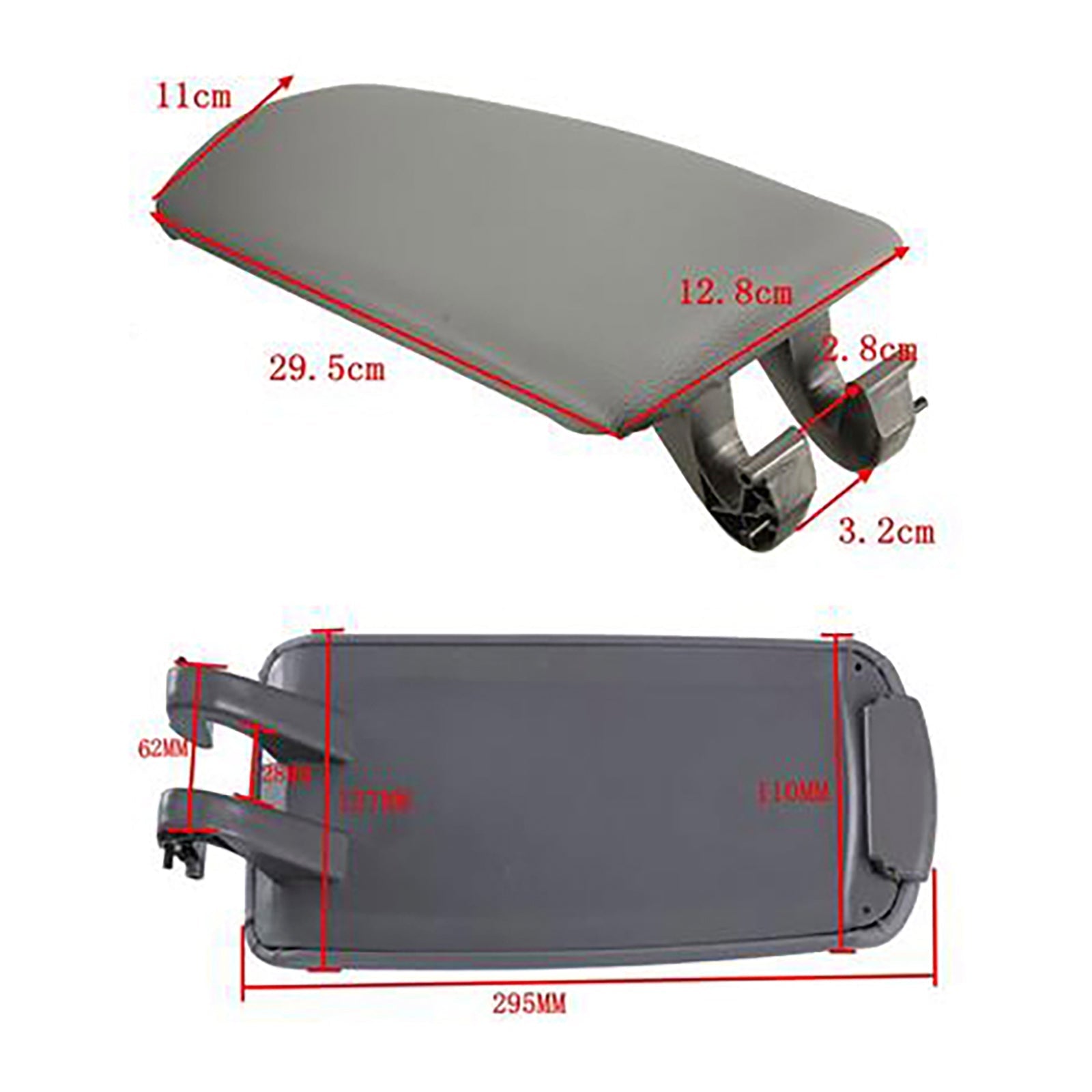 Gray Leather Center Console Lid Armrest for 2001-2008 Audi A4 B6 B7 8E0864245E