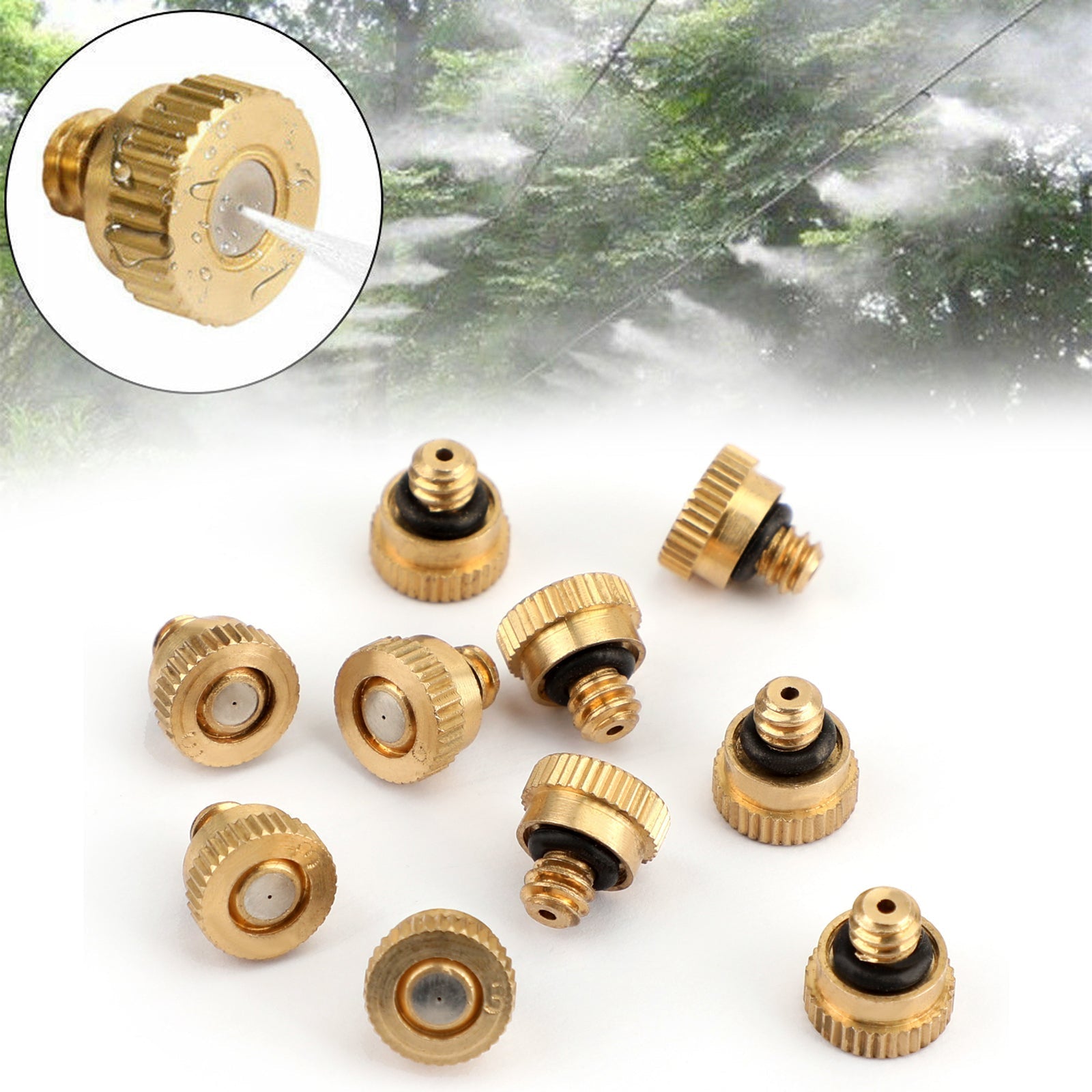 0.012" Brass Cooling System Mist Nozzles Water Sprayer 20/50 Pack