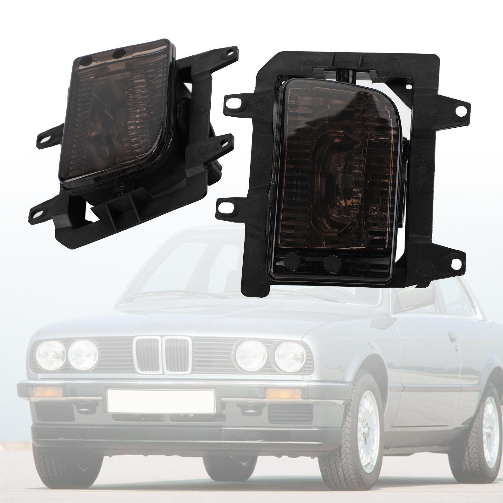Front Fog Light Pair for 1985-1993 BMW E30 3-Series Bumper Left Right Without Bulbs