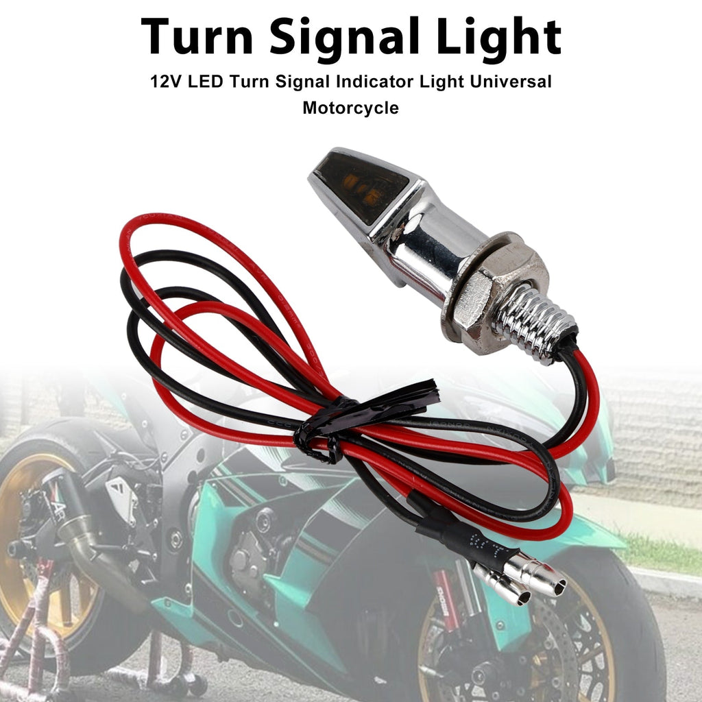 12V Universal LED Indicator Light for Motorcycle Turn Signals 8mm Yamaha
