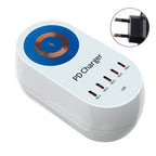 140W Power Delivery Multi-Port Fast Charger with Magnetic Wireless Charging for Laptops and Smartphones EU