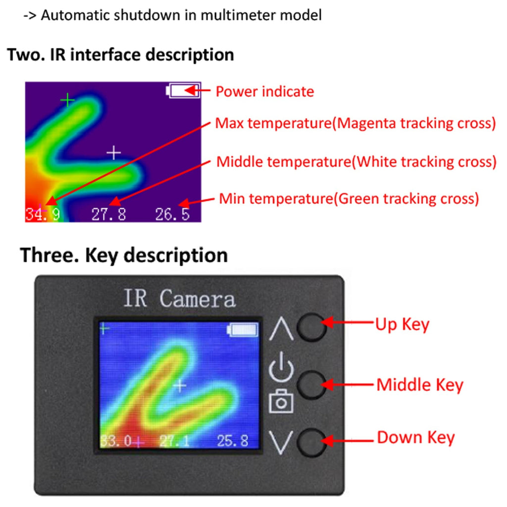 2-In-1 Thermal Imager IR Temperature Testing Camera With 1.8 Inch Display Sensor