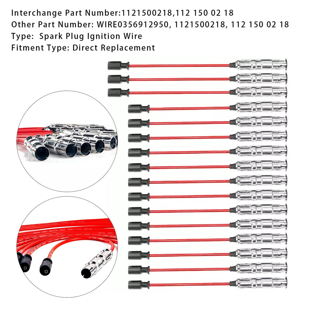 16 Piece Ignition Wire Spark Plug Set for Mercedes Benz ML SLK 320 350 1121500218