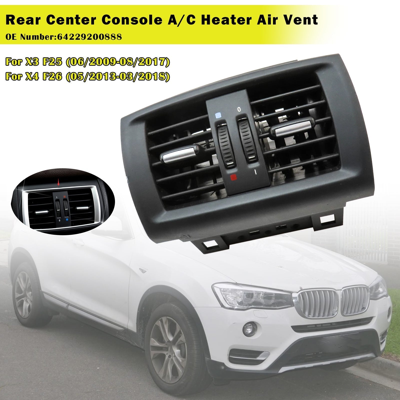 2013-2018 BMW X4 F26 Rear Center Air Vent 64229200888