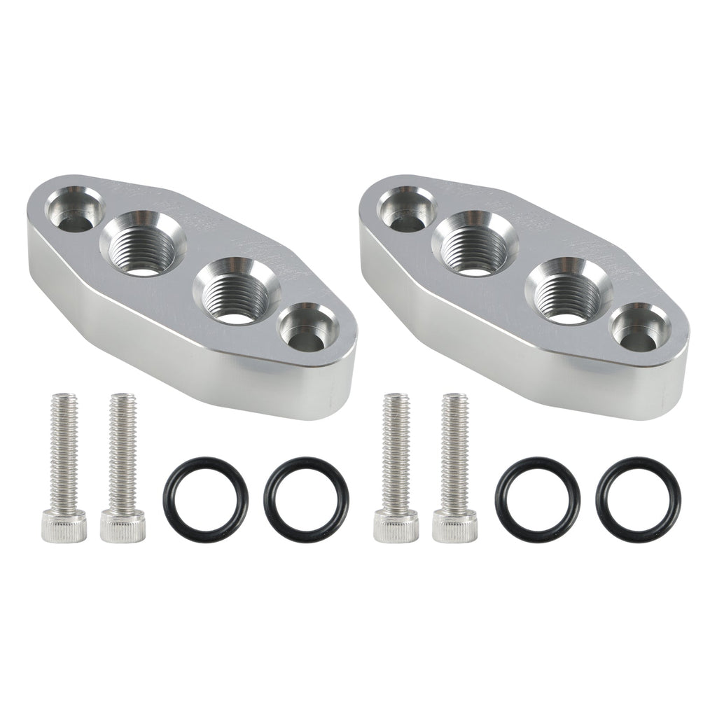 2 Pack LS1 LS2 LS3 LSX Oil Cooler Sandwich Plate -6AN ORB Inlet Outlet Adapter