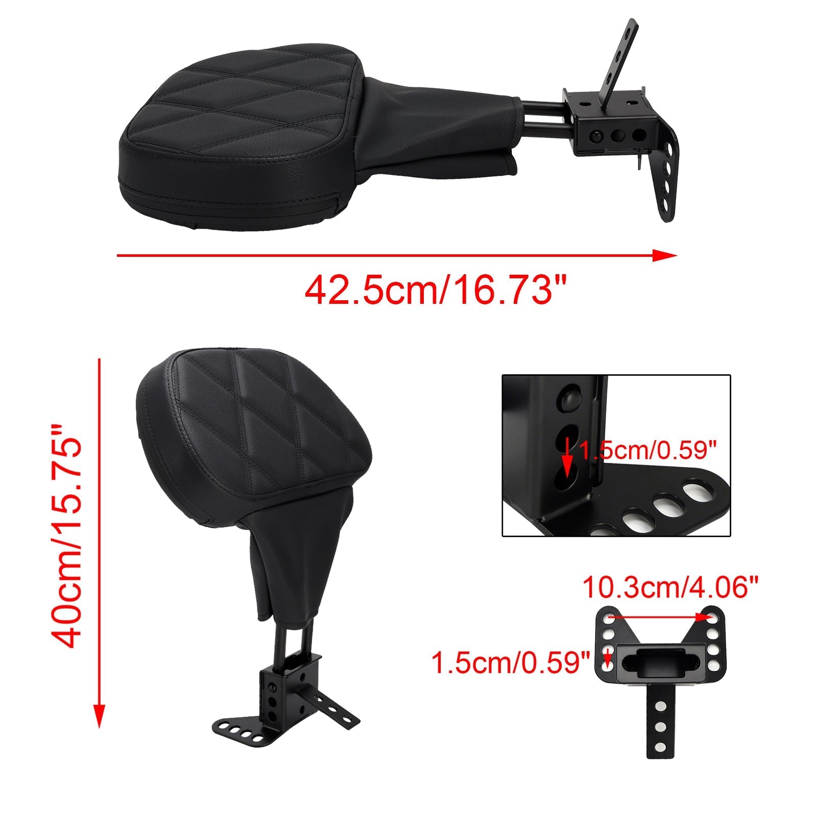 Driver Backrest Pad for 1988-2008 Electra Glide Road King Road Glide Tri Glide