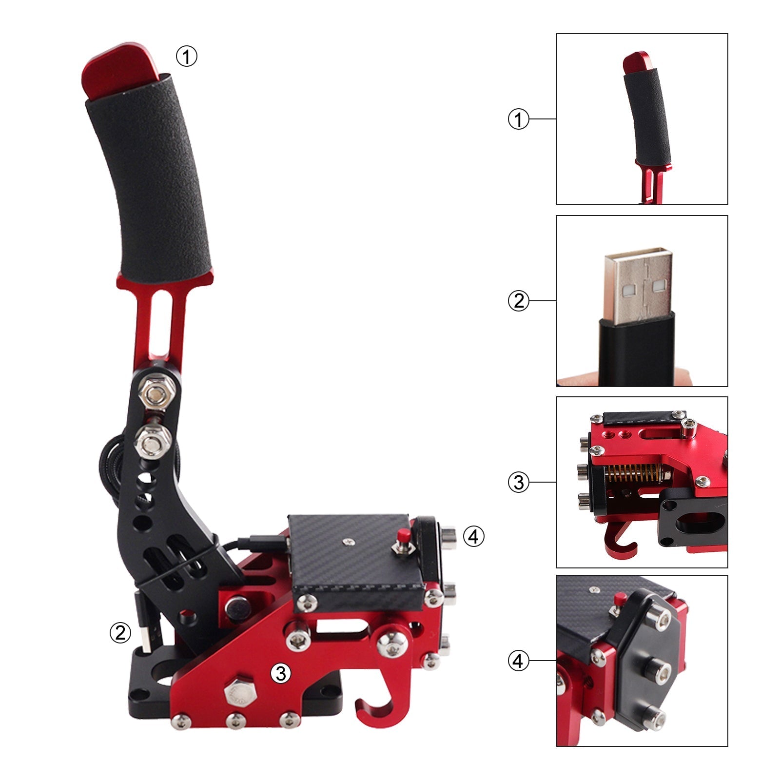 14-Bit G29 Handbrake Pedal Kit USB 3.0 Compatible PS4 PS5 Racing Simulation