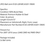 Lexus LS460 07-16 Front Lower Spindle Knuckle Ball Joint Set of 2 43201-59045
