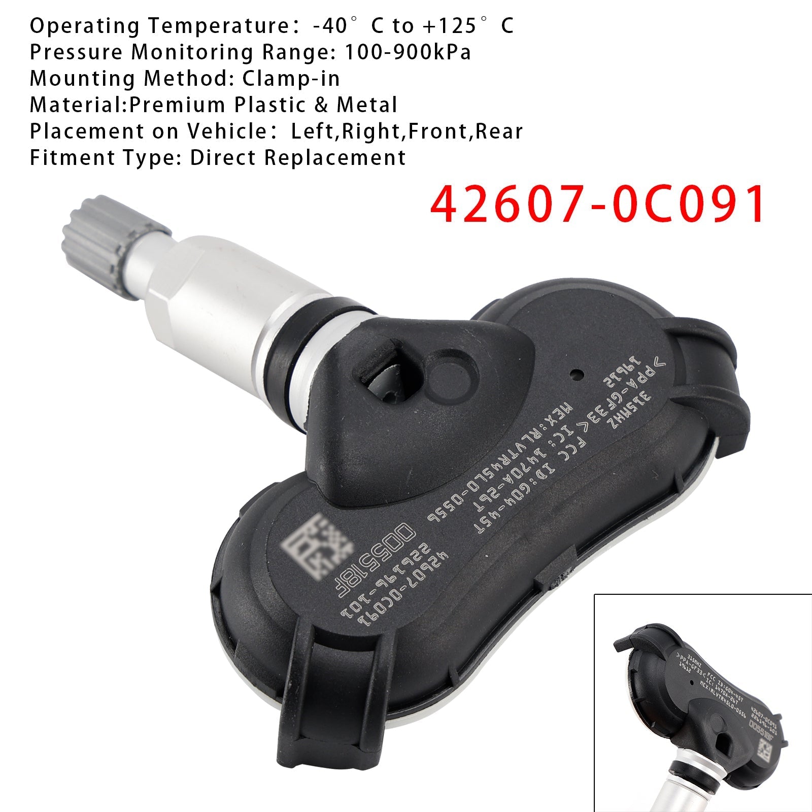 Toyota RAV4 Highlander Tundra Tire Pressure Monitoring Sensor OEM 426070C091