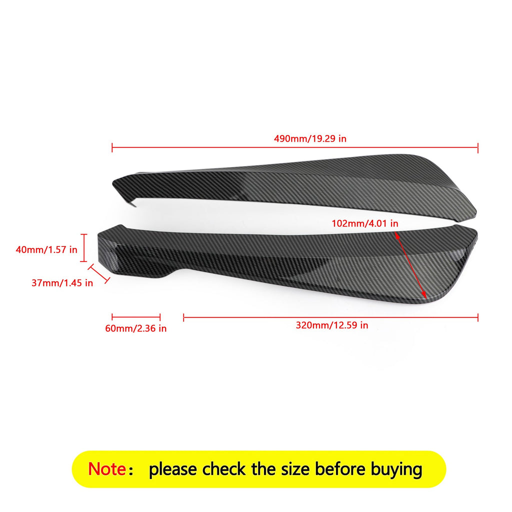 19 Inch Rear Bumper Canard Fin Splitter Diffuser Valence Spoiler Lip Carbon Fiber Generic