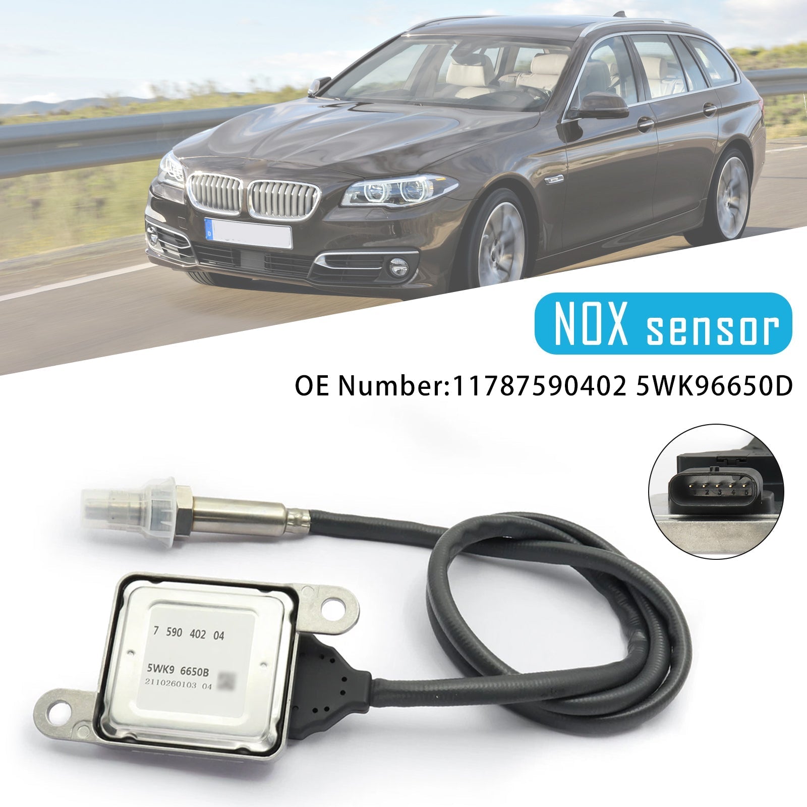 01.2009-10.2016 BMW 5 (F10) N53 523i 528i 530i NOX sensor 11787590402 5WK96650D