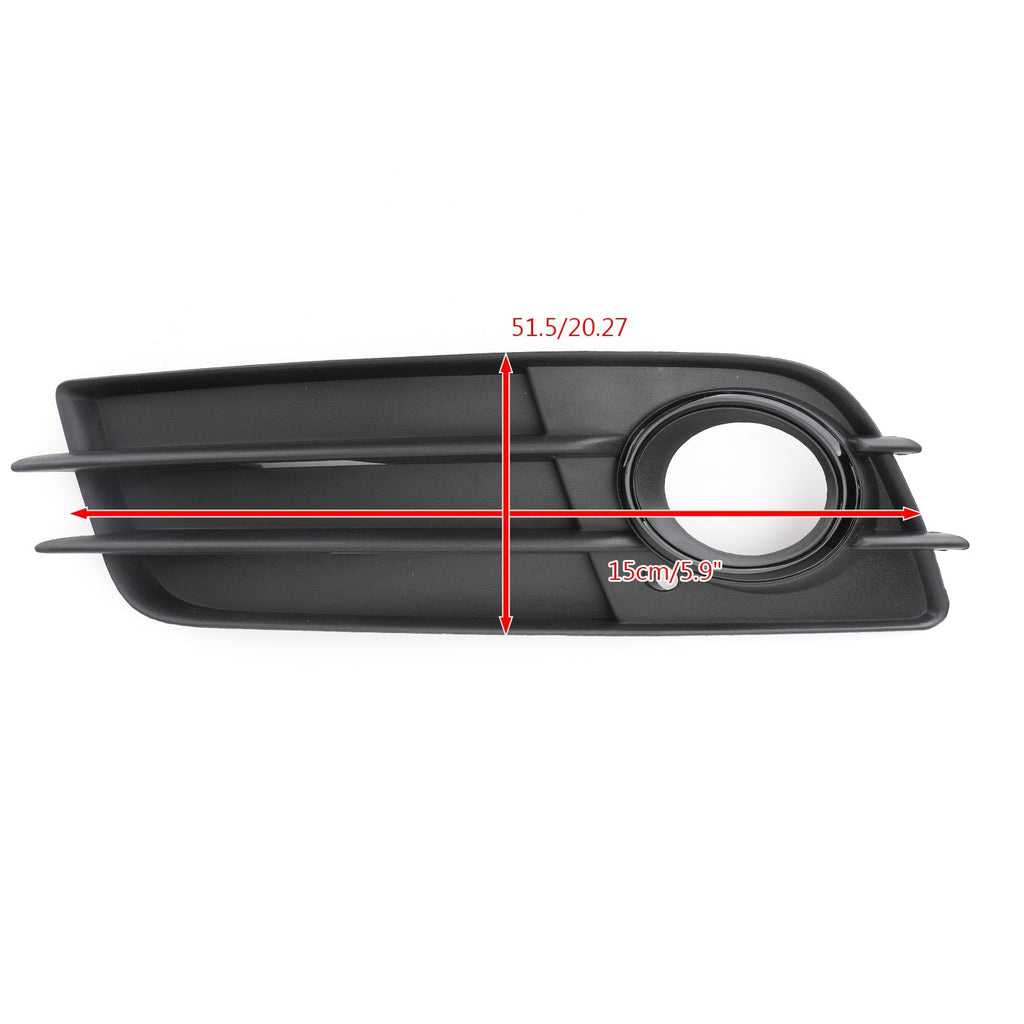 2 Piece Black Front Bumper Fog Lamp Grille Cover For Audi A4 S-LINE S4 2008-12