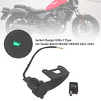 Fast Charging 12V USB-C Socket Adapter for Honda Rebel CMX300 CMX500 2022-2024
