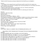 Mazda MPV Van 2001 2002 2003 2004 2005 2006 2007 4F27E FN4A-EL Automatic Transmission Overhaul Kit Pistons