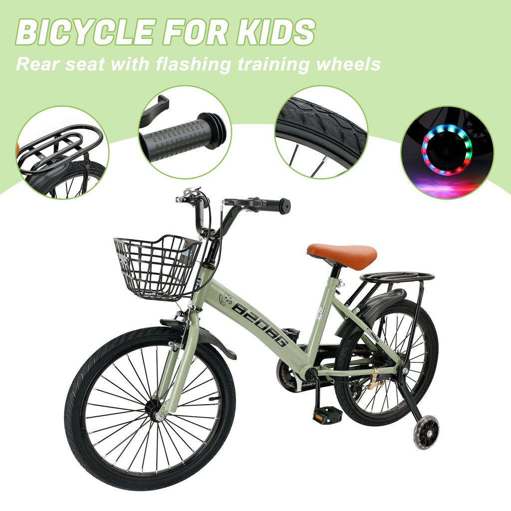 18 Inch Children's BMX Bicycle with Stabilizer Wheels Designed for Ages 7-9