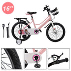 16" and 18" Youth Bike with Stabilizer Wheels, Front Basket and Luggage Rack
