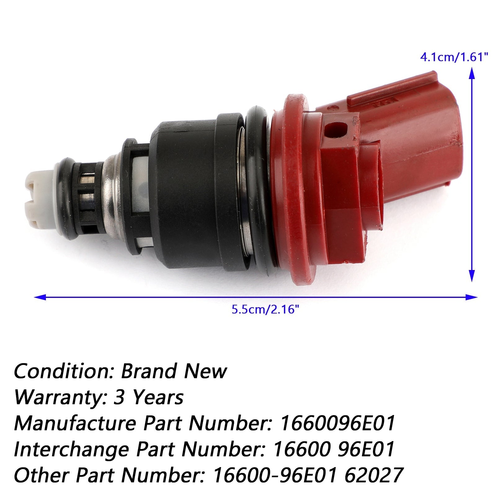 1 x Fuel Injector 1660096E01 Replacement for Infiniti I30 1996-1999 Nissan Maxima 1992-1999