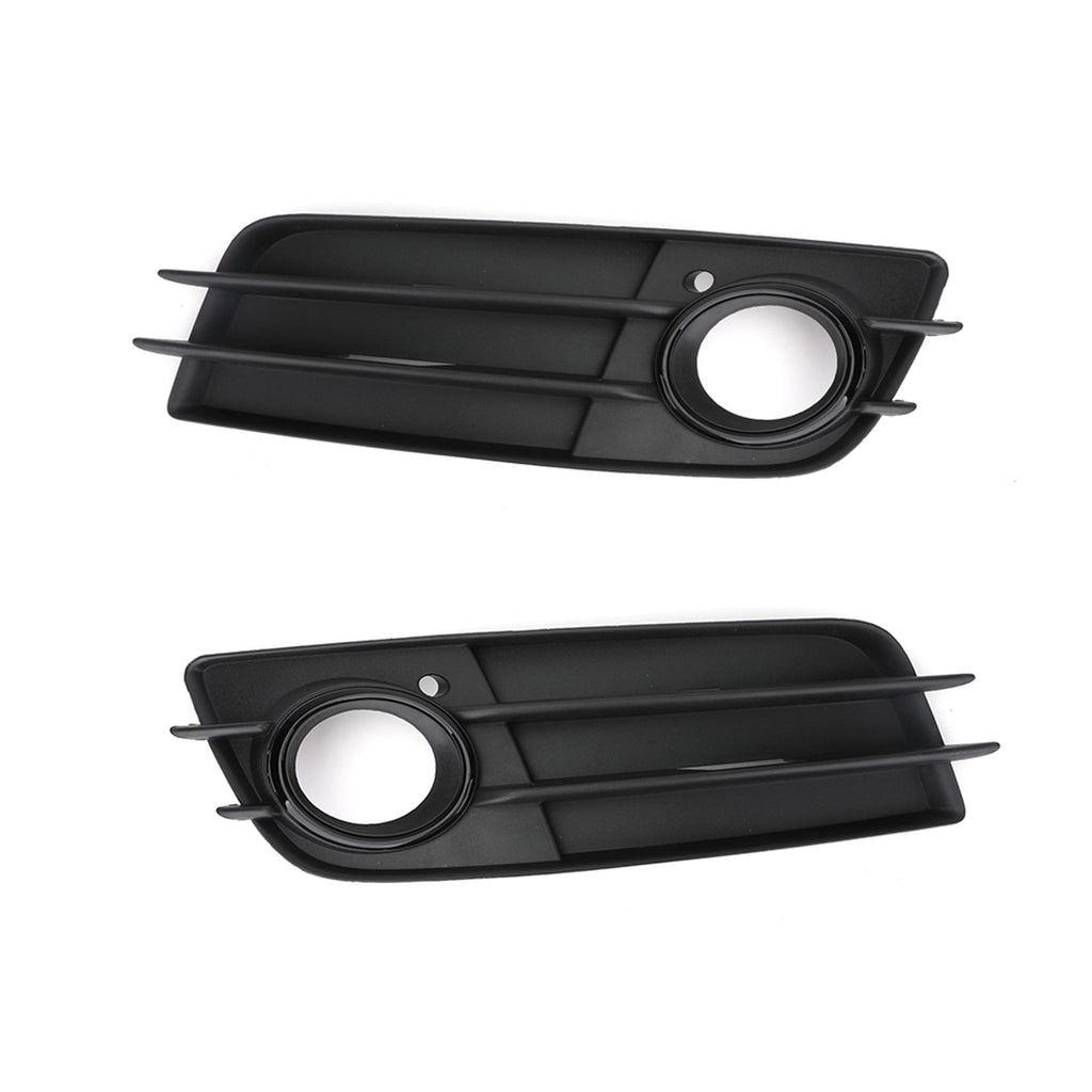 Audi A4 S4 S-LINE 2008-2012 Black Front Bumper Fog Light Grille Cover Set of 2