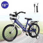 16" and 18" Youth Bike with Stabilizer Wheels, Front Basket and Luggage Rack