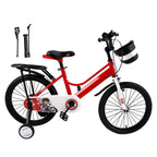 18 Inch Children's Bike Red with Stabilizer Wheels and Luggage Rack for Boys and Girls