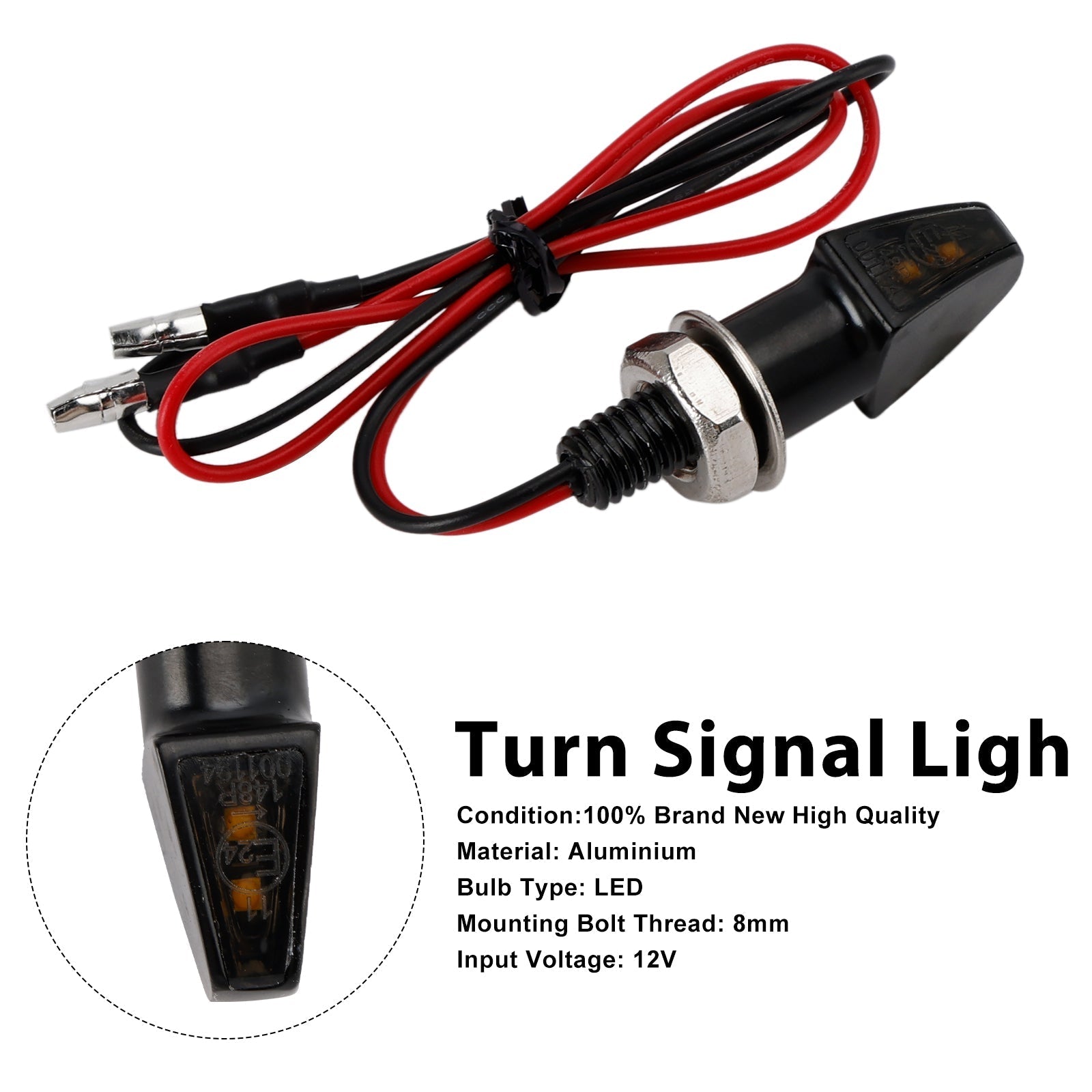 12V Universal LED Indicator Light for Motorcycle Turn Signals 8mm Yamaha