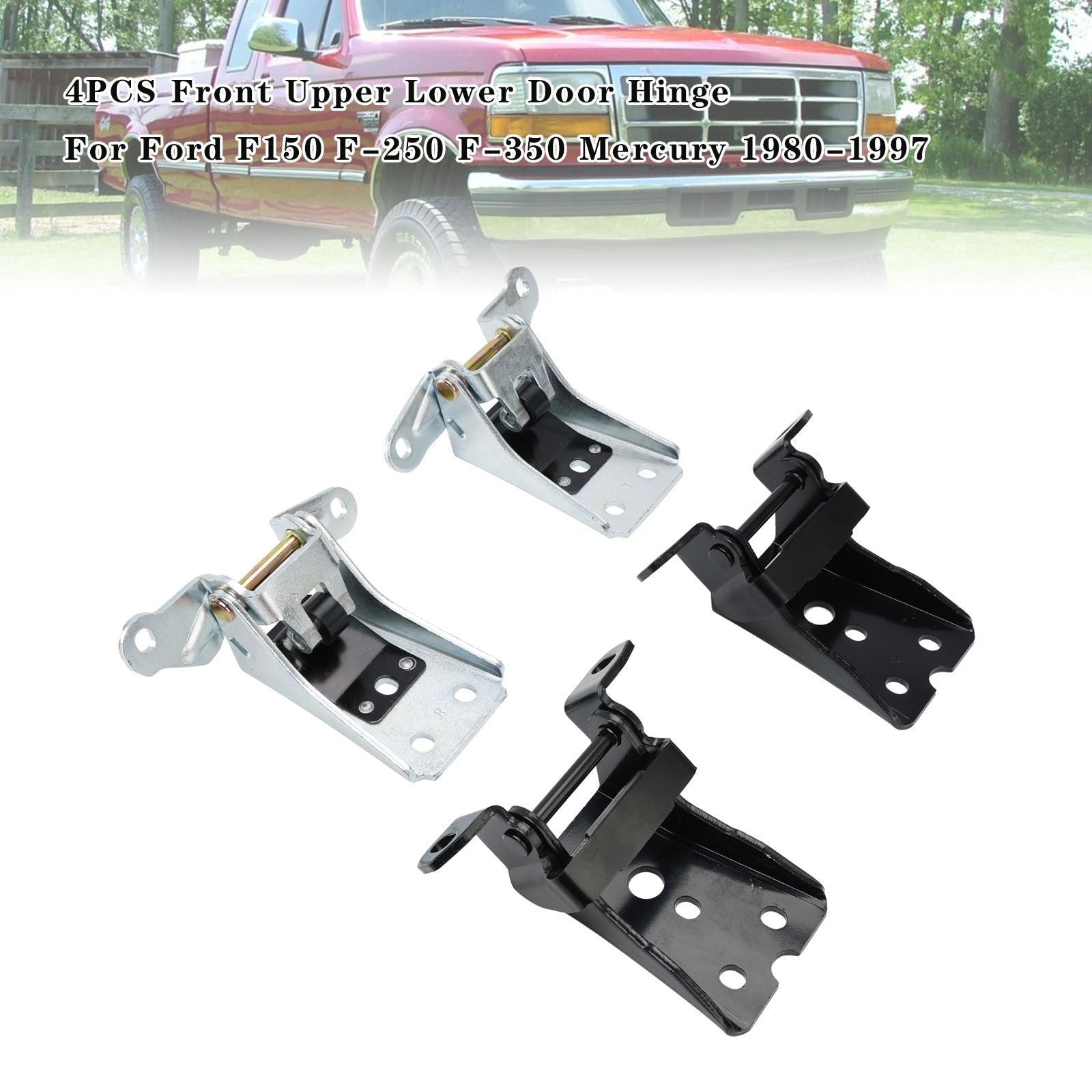 Ford Bronco F150 1980-1996 4-Piece Front Upper and Lower Door Hinge Set FedEx