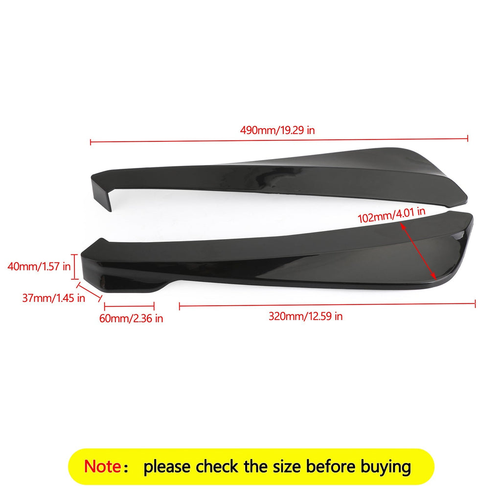 19 Inch Generic Rear Bumper Splitter Canard Diffuser Fin Spoiler Lip Valence Gloss Black