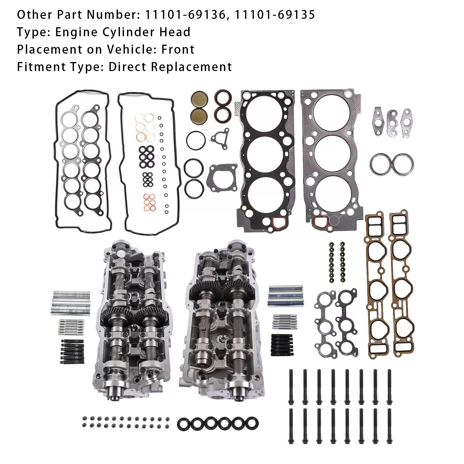 3.4L Cylinder Head Assembly with Gaskets and Bolts for 1996-2002 Toyota 4Runner 1305362050