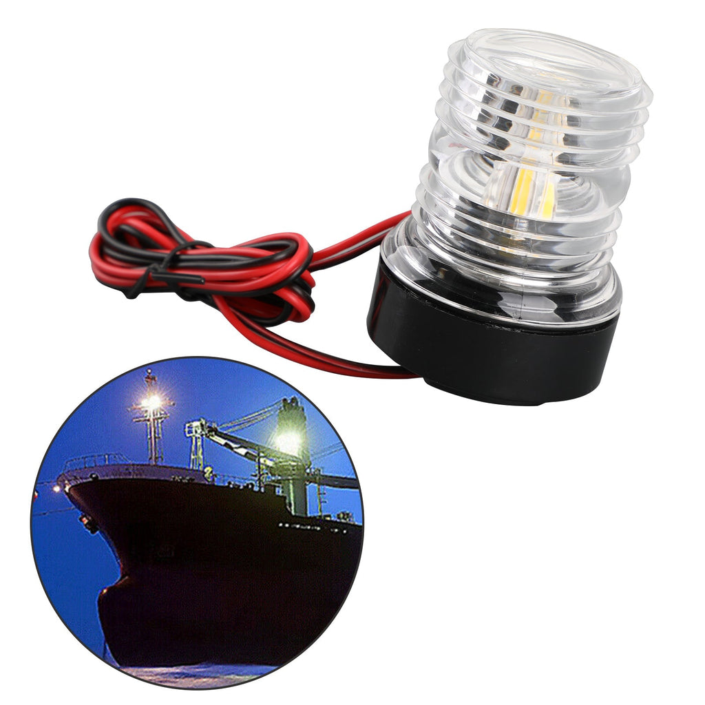 12V Round LED Anchor Navigation Lamp Marine Signal Light for Vessel Boats