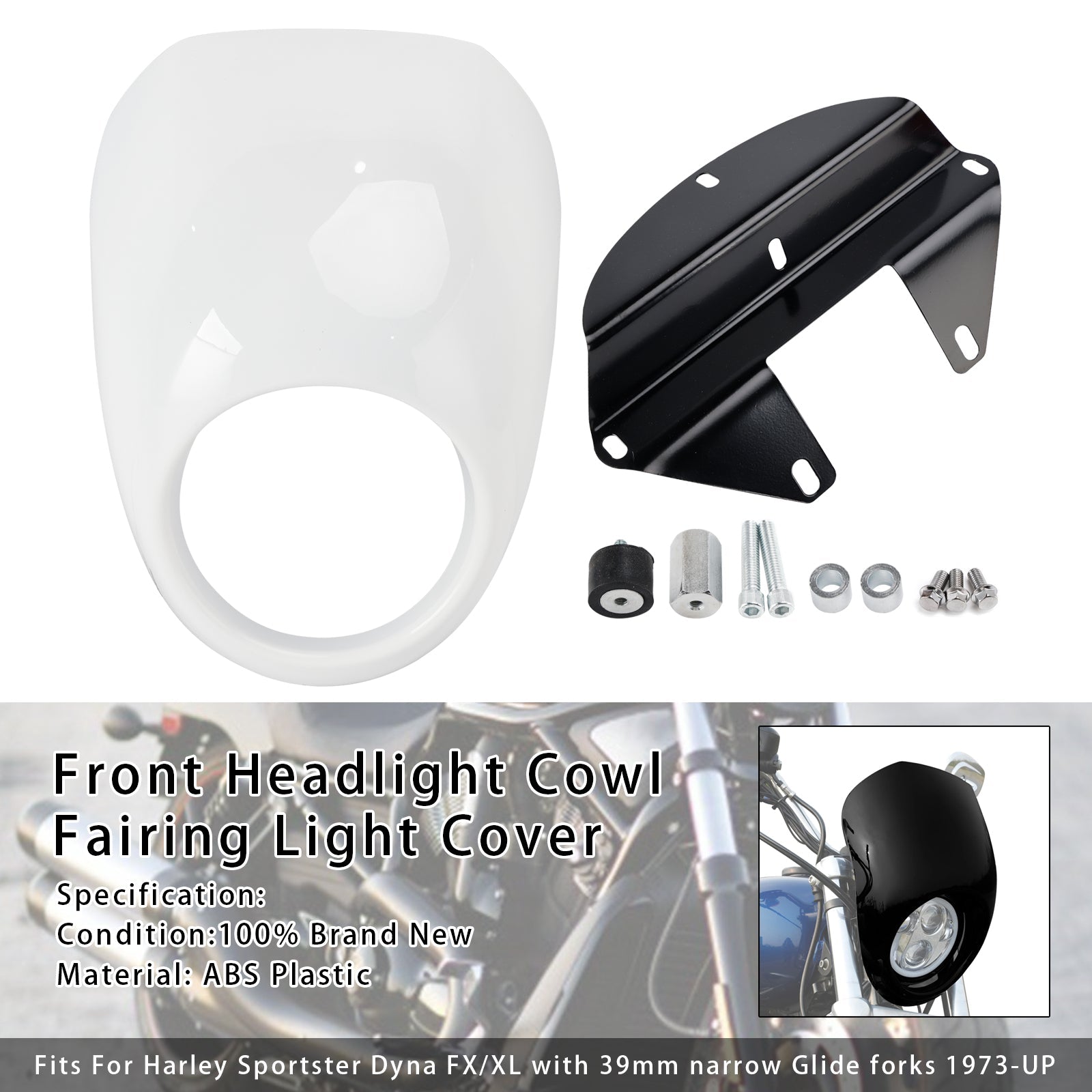1973 and Later Sportster XL FX Dyna 883 1200 Headlight Light Fairing Shield