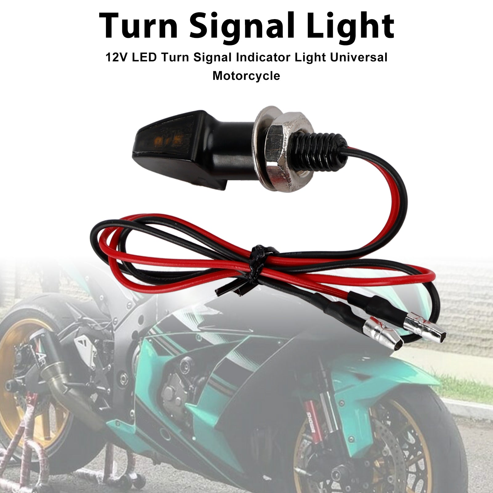 12V Universal LED Indicator Light for Motorcycle Turn Signals 8mm Yamaha